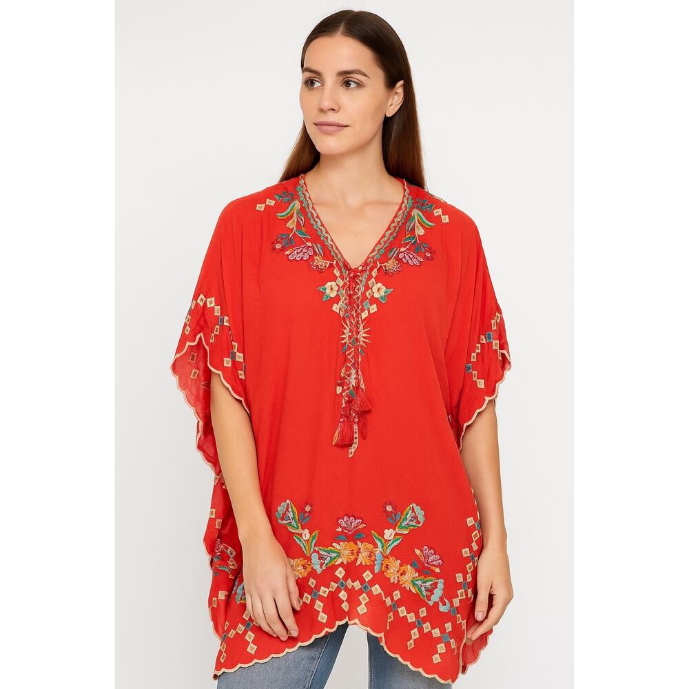 Johnny Was Women's Dakota Poncho Style Tunic Top, Boxy, Sz. S‎ Boho Peasant